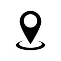 Location pointer. Pointer icon. Flat icon with black location pointer. Map pin icon. Map marker vector Royalty Free Stock Photo