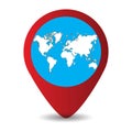 Location pointer with world map