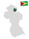 Location Pomeroon-Supenaam Region on map Guyana. 3d location sign similar to the flag of Pomeroon-Supenaam Region. Quality map