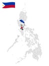 Location Province of Batangas on map Philippines. 3d location sign of Batangas. Quality map with provinces of Philippines