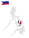 Location Province of Bohol on map Philippines. 3d location sign of Province Bohol. Quality map with provinces of Philippines