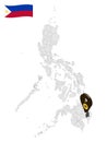 Location Province of Davao de Oro on map Philippines. 3d location sign of Province Davao de Oro. Quality map with provinces of