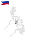 Location Province of Iloilo on map Philippines. 3d location sign of Iloilo. Quality map with provinces of Philippines