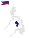 Location Province of Negros Oriental on map Philippines. 3d location sign of Province Negros Oriental. Quality map with province