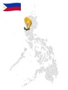 Location Province of Pangasinan on map Philippines. 3d location sign of Pangasinan. Quality map with provinces of Philippines