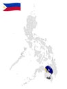 Location Province of South Cotabato on map Philippines. 3d location sign of Province South Cotabato. Quality map with provinces