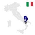 Location region Basilica on map Italy. 3d Basilica location sign. Quality map with regions of Italy for your web site design, app