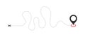 Location route. Location pointer. Dotted path with points. Vector illustration