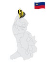 Location of Schellenberg on map Liechtenstein. 3d location sign similar to the flag of Schellenberg. Quality map with regions Pr