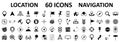 Location set icons, navigation signs, GPS location symbols, collection map pointer icons - vector Royalty Free Stock Photo