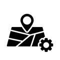 Location setting glyph flat vector icon