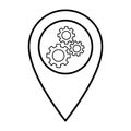 Location Setting Icon In Outline Style