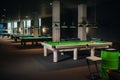 The location of the snooker balls on green pool table.Lots of pool tables Royalty Free Stock Photo