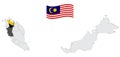 Location of State Perak on map Malaysia. 3d  State Perak flag map marker location pin. Quality map with States of Malaysia for you Royalty Free Stock Photo