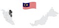 Location of State Terengganu on map Malaysia. 3d  State Terengganu flag map marker location pin. Quality map with States of Malays Royalty Free Stock Photo