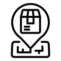 Location storage icon outline vector. Logistic loading