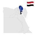 Location Suez Governorate on map Egypt. 3d location sign similar to the flag of Suez. Quality map with provinces Egypt for you