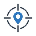 Location target vector glyph color icon