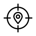 Location target vector thin line icon