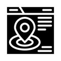 Location targeting seo optimization glyph icon vector illustration