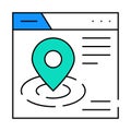 location targeting seo optimization icon color illustration