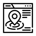 Location targeting seo optimization line icon vector illustration