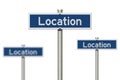 Location on blue street signs for real estate