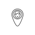 location, user, place, map icon. Element of Human resources for mobile concept and web apps illustration. Thin line icon for