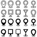 location vector iconset. Point illustration sign collection. Position symbol. Place logo. Can be used for web and mobile.