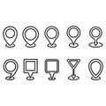 location vector iconset. Point illustration sign collection. Position symbol. Place logo. Can be used for web and mobile.