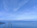 the location of the view of Lake Toba and lake water is clean and blue from the top of the hill Royalty Free Stock Photo