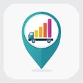 LocationBased Logistics Data and Growth Analytics Icon Royalty Free Stock Photo