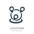 locations icon in trendy design style. locations icon isolated on white background. locations vector icon simple and modern flat