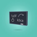 Locator board with formulas isometric icon. Simple color vector of science icons for ui and ux, website or mobile application Royalty Free Stock Photo
