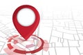 Locator icon red color showing on street map