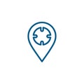 Locator Line Blue Icon On White Background. Blue Flat Style Vector Illustration