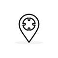 Locator Line Icon In Flat Style Vector For App, UI, Websites. Black Icon Vector Illustration