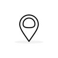 Locator Line Icon In Flat Style Vector For App, UI, Websites. Black Icon Vector Illustration