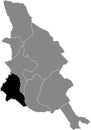 Locator map of the AALBEKE MUNICIPALITY, KORTRIJK