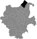 Locator map of the BETTRATH-HOVEN DISTRICT, MÃâNCHENGLADBACH