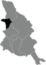 Locator map of the BISSEGEM MUNICIPALITY, KORTRIJK