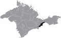 Locator map of the FEODOSIA MUNICIPALITY, CRIMEA