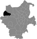 Locator map of the HARDTER WALD DISTRICT, MÃâNCHENGLADBACH