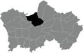 Locator map of the KAIN MUNICIPALITY, TOURNAI