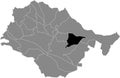 Locator map of the KIMMICHSWEILER-OBERHOF MUNICIPALITY, ESSLINGEN