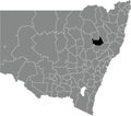 Locator map of the LIVERPOOL PLAINS SHIRE, NEW SOUTH WALES