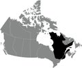 Locator map of QUEBEC, CANADA