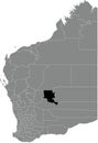 Locator map of the SHIRE OF LEONORA, WESTERN AUSTRALIA