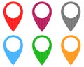 Locator pins in various patterns Royalty Free Stock Photo