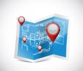 Locator pointers blueprint illustration design Royalty Free Stock Photo